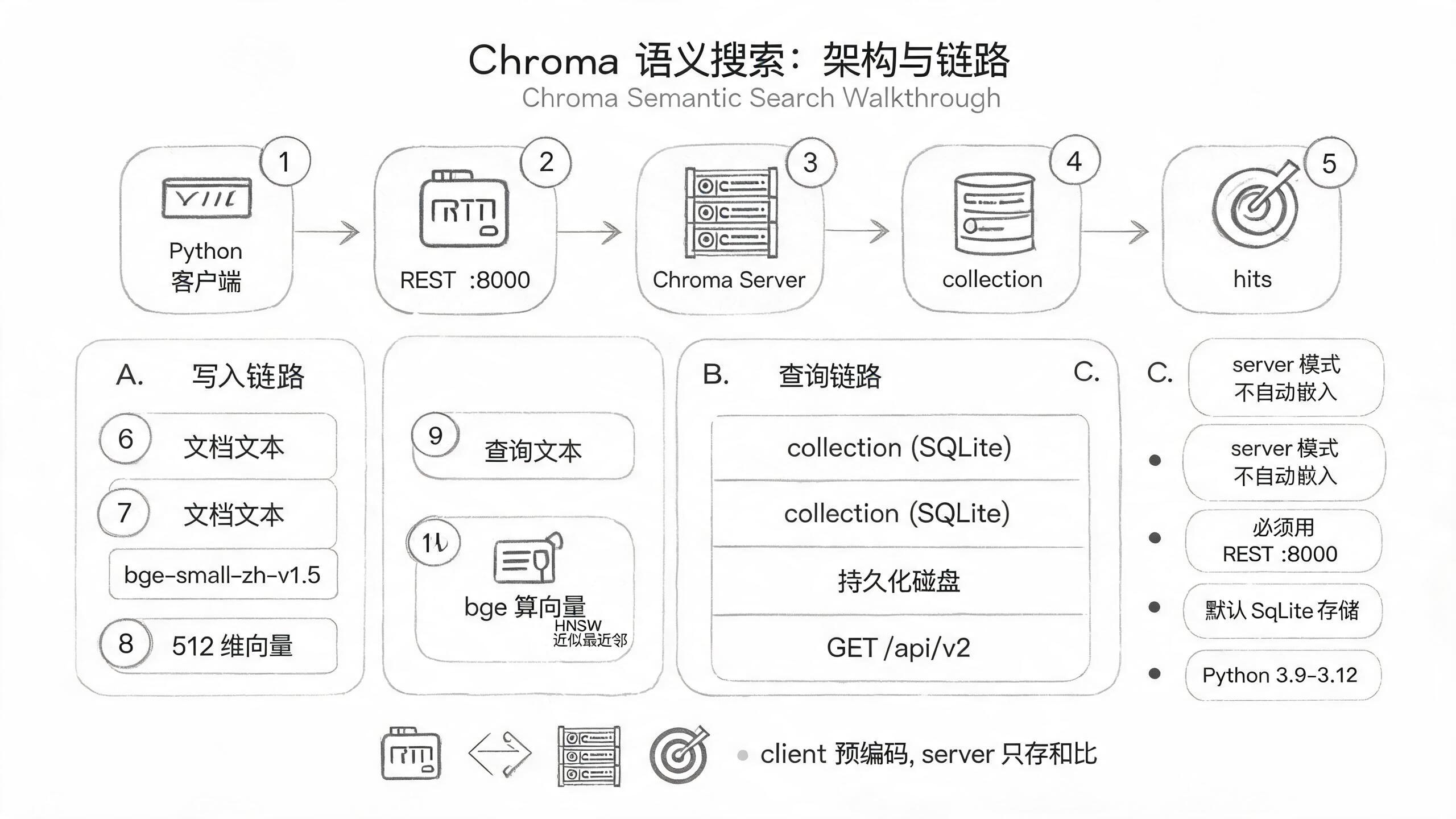 Chroma 纯语义检索调用链路架构图