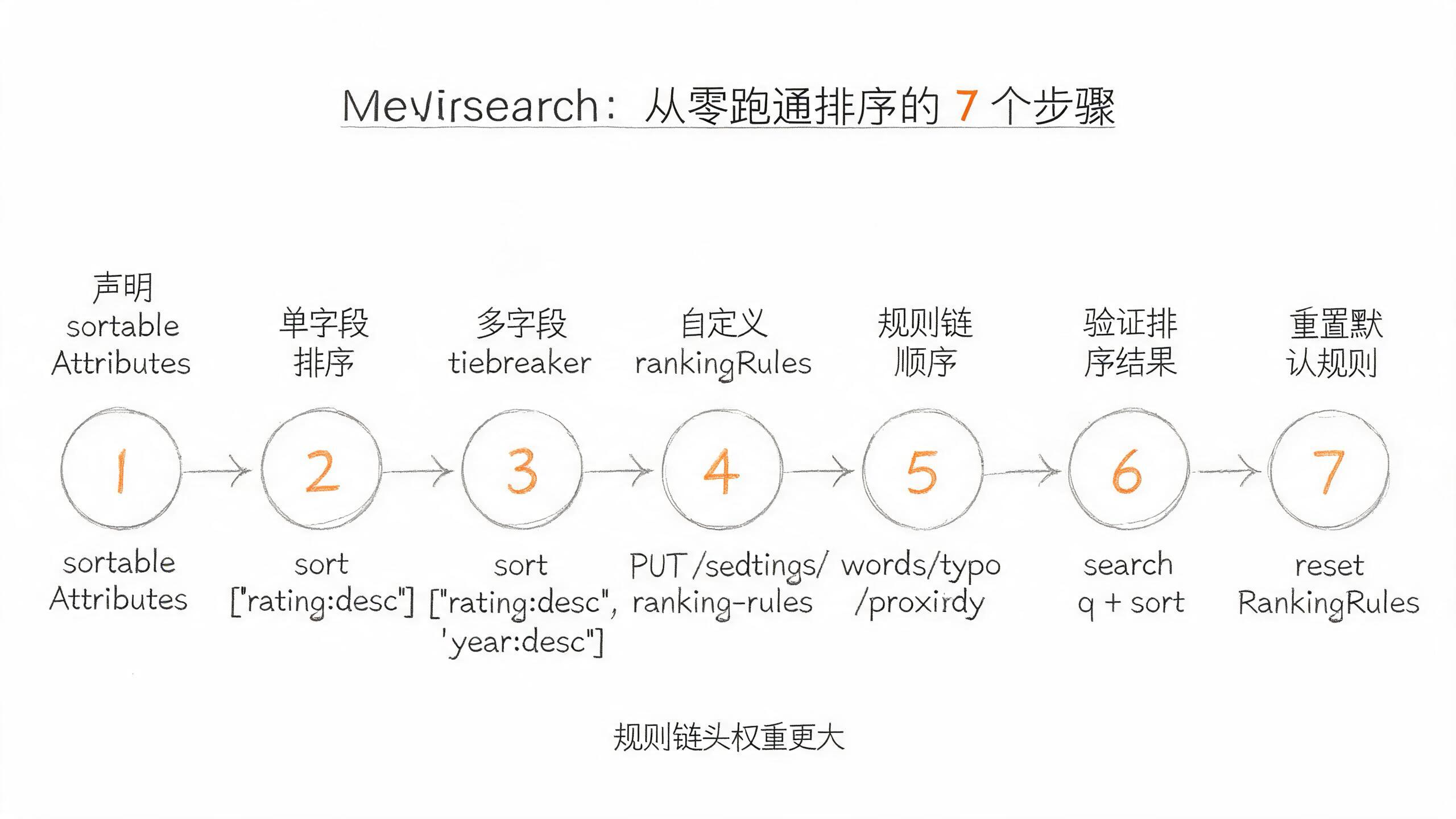 Meilisearch：从零跑通排序与自定义排名的 7 个步骤